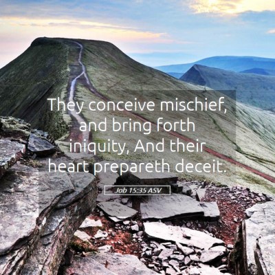 Picture 05 - Job 15:35 ASV - They conceive mischief, and bring forth iniquity, - Bible Verse Picture