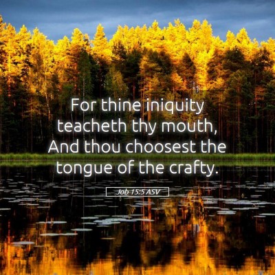 Picture 05 - Job 15:5 ASV - For thine iniquity teacheth thy mouth, And thou - Bible Verse Picture