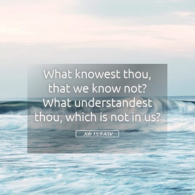 Picture 05 - Job 15:9 ASV - What knowest thou, that we know not? What - Bible Verse Picture