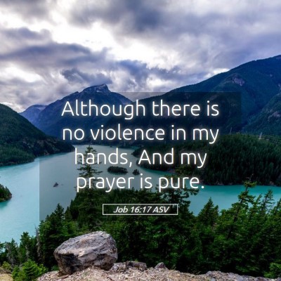 Picture 05 - Job 16:17 ASV - Although there is no violence in my hands, And my - Bible Verse Picture
