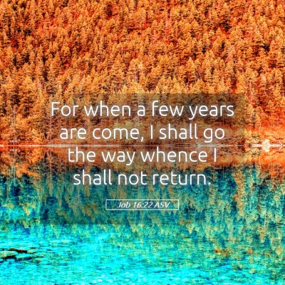 Picture 05 - Job 16:22 ASV - For when a few years are come, I shall go the way - Bible Verse Picture