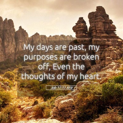 Picture 05 - Job 17:11 ASV - My days are past, my purposes are broken off, - Bible Verse Picture