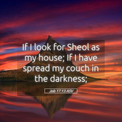 Picture 05 - Job 17:13 ASV - If I look for Sheol as my house; If I have spread - Bible Verse Picture