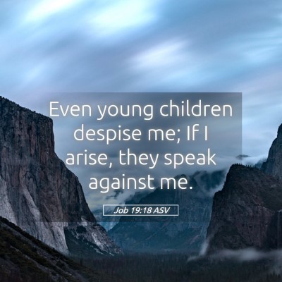 Picture 05 - Job 19:18 ASV - Even young children despise me; If I arise, they - Bible Verse Picture
