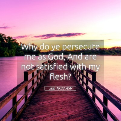 Picture 05 - Job 19:22 ASV - Why do ye persecute me as God, And are not - Bible Verse Picture