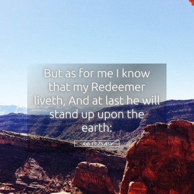 Picture 05 - Job 19:25 ASV - But as for me I know that my Redeemer liveth, And - Bible Verse Picture