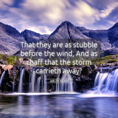 Picture 05 - Job 21:18 ASV - That they are as stubble before the wind, And as - Bible Verse Picture