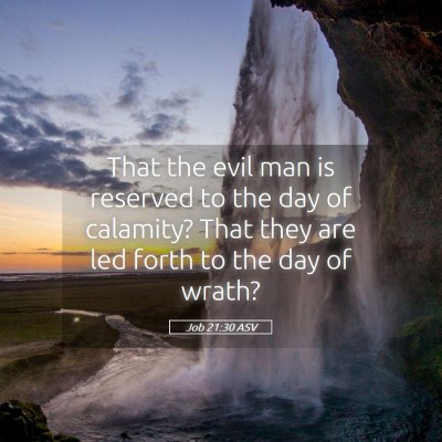 Picture 05 - Job 21:30 ASV - That the evil man is reserved to the day of - Bible Verse Picture
