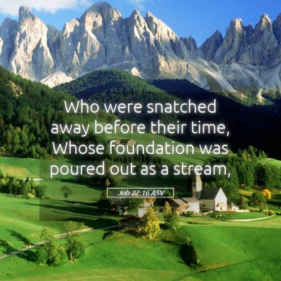 Picture 05 - Job 22:16 ASV - Who were snatched away before their time, Whose - Bible Verse Picture