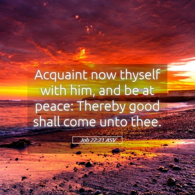Picture 05 - Job 22:21 ASV - Acquaint now thyself with him, and be at peace: - Bible Verse Picture