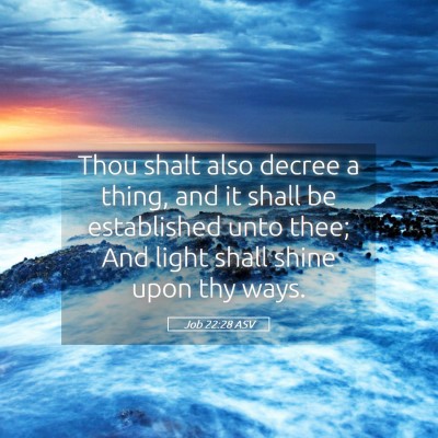 Picture 05 - Job 22:28 ASV - Thou shalt also decree a thing, and it shall be - Bible Verse Picture
