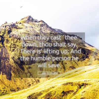 Picture 05 - Job 22:29 ASV - When they cast `thee' down, thou shalt say, - Bible Verse Picture