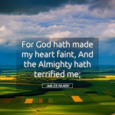Picture 05 - Job 23:16 ASV - For God hath made my heart faint, And the - Bible Verse Picture
