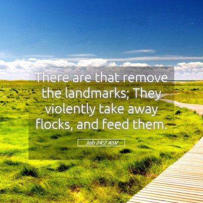 Picture 05 - Job 24:2 ASV - There are that remove the landmarks; They - Bible Verse Picture