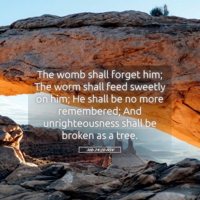 Picture 05 - Job 24:20 ASV - The womb shall forget him; The worm shall feed - Bible Verse Picture