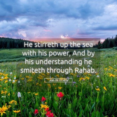 Picture 05 - Job 26:12 ASV - He stirreth up the sea with his power, And by his - Bible Verse Picture