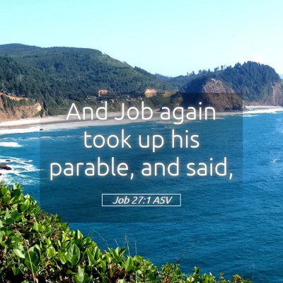 Picture 05 - Job 27:1 ASV - And Job again took up his parable, and - Bible Verse Picture
