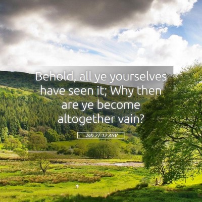 Picture 05 - Job 27:12 ASV - Behold, all ye yourselves have seen it; Why then - Bible Verse Picture