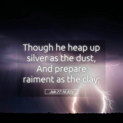 Picture 05 - Job 27:16 ASV - Though he heap up silver as the dust, And prepare - Bible Verse Picture