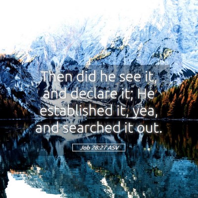 Picture 05 - Job 28:27 ASV - Then did he see it, and declare it; He - Bible Verse Picture