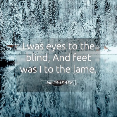 Picture 05 - Job 29:15 ASV - I was eyes to the blind, And feet was I to the - Bible Verse Picture