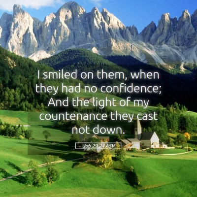 Picture 05 - Job 29:24 ASV - I smiled on them, when they had no confidence; - Bible Verse Picture