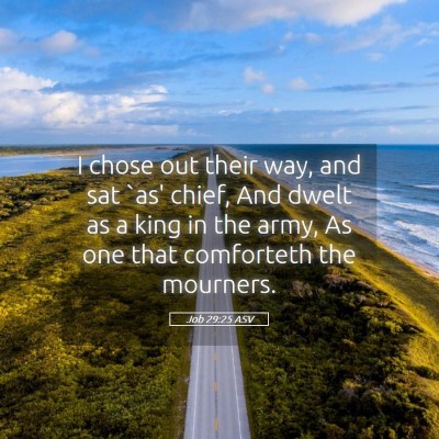 Picture 05 - Job 29:25 ASV - I chose out their way, and sat `as' chief, And - Bible Verse Picture
