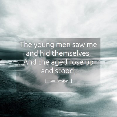 Picture 05 - Job 29:8 ASV - The young men saw me and hid themselves, And the - Bible Verse Picture