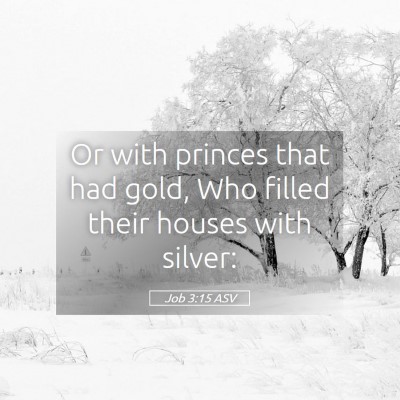 Picture 05 - Job 3:15 ASV - Or with princes that had gold, Who filled their - Bible Verse Picture