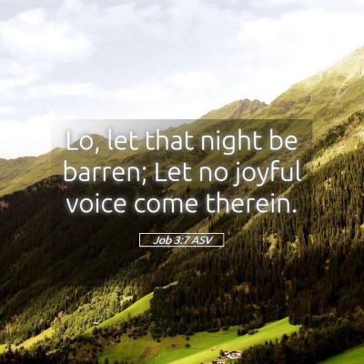 Picture 05 - Job 3:7 ASV - Lo, let that night be barren; Let no joyful voice - Bible Verse Picture