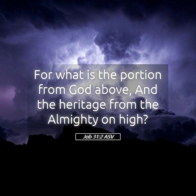 Picture 05 - Job 31:2 ASV - For what is the portion from God above, And the - Bible Verse Picture