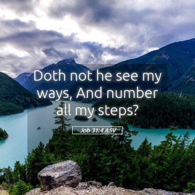 Picture 05 - Job 31:4 ASV - Doth not he see my ways, And number all my - Bible Verse Picture