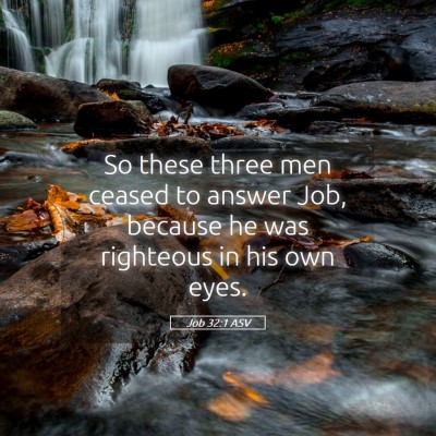 Picture 05 - Job 32:1 ASV - So these three men ceased to answer Job, because - Bible Verse Picture