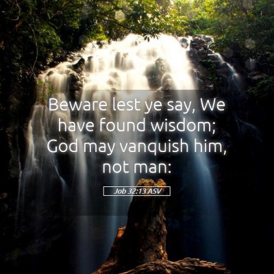 Picture 05 - Job 32:13 ASV - Beware lest ye say, We have found wisdom; God may - Bible Verse Picture