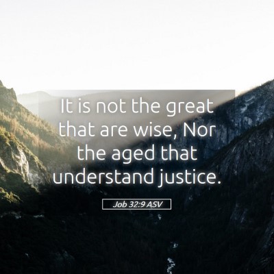 Picture 05 - Job 32:9 ASV - It is not the great that are wise, Nor the aged - Bible Verse Picture