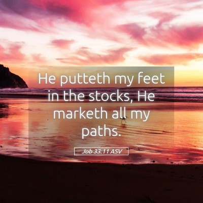 Picture 05 - Job 33:11 ASV - He putteth my feet in the stocks, He marketh all - Bible Verse Picture