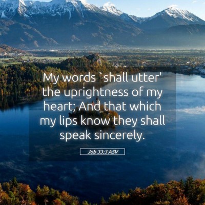 Picture 05 - Job 33:3 ASV - My words `shall utter' the uprightness of my - Bible Verse Picture