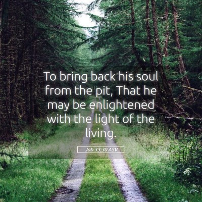 Picture 05 - Job 33:30 ASV - To bring back his soul from the pit, That he may - Bible Verse Picture