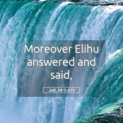 Picture 05 - Job 34:1 ASV - Moreover Elihu answered and - Bible Verse Picture