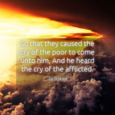 Picture 05 - Job 34:28 ASV - So that they caused the cry of the poor to come - Bible Verse Picture
