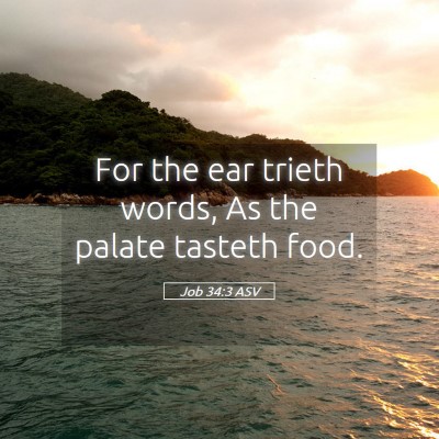 Picture 05 - Job 34:3 ASV - For the ear trieth words, As the palate tasteth - Bible Verse Picture