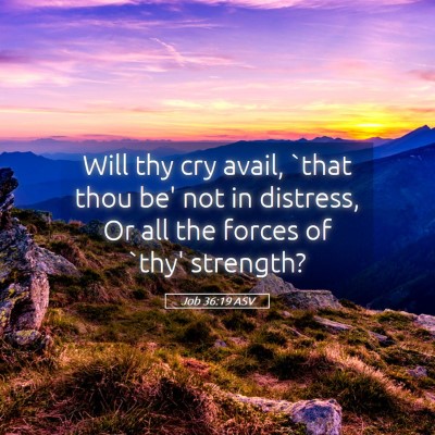 Picture 05 - Job 36:19 ASV - Will thy cry avail, `that thou be' not in - Bible Verse Picture