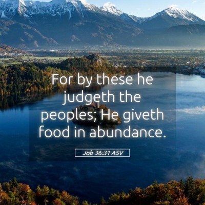 Picture 05 - Job 36:31 ASV - For by these he judgeth the peoples; He giveth - Bible Verse Picture