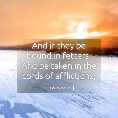 Picture 05 - Job 36:8 ASV - And if they be bound in fetters, And be taken in - Bible Verse Picture