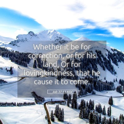 Picture 05 - Job 37:13 ASV - Whether it be for correction, or for his land, Or - Bible Verse Picture