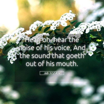 Picture 05 - Job 37:2 ASV - Hear, oh, hear the noise of his voice, And the - Bible Verse Picture