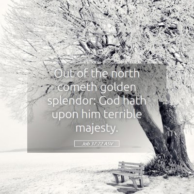 Picture 05 - Job 37:22 ASV - Out of the north cometh golden splendor: God hath - Bible Verse Picture