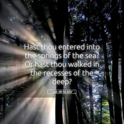 Picture 05 - Job 38:16 ASV - Hast thou entered into the springs of the sea? Or - Bible Verse Picture