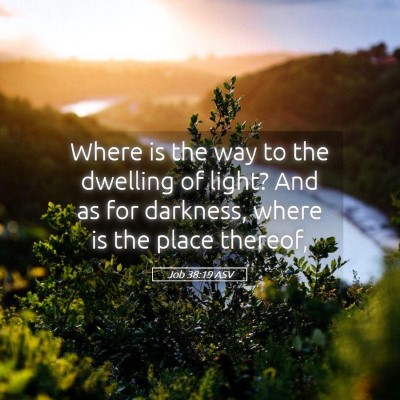 Picture 05 - Job 38:19 ASV - Where is the way to the dwelling of light? And as - Bible Verse Picture