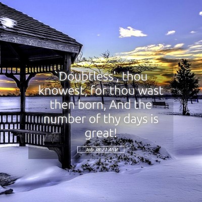 Picture 05 - Job 38:21 ASV - `Doubtless', thou knowest, for thou wast then - Bible Verse Picture